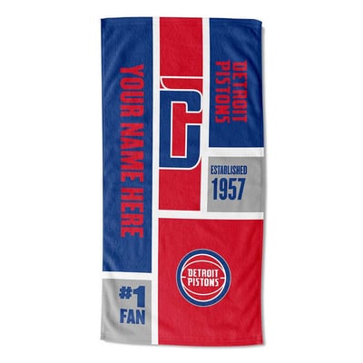 Detroit Pistons The Northwest Group 30'' x 60'' Colorblock Personalized Beach Towel