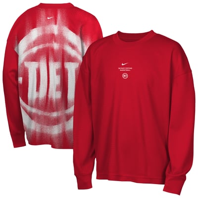  Detroit Pistons Nike Youth 2026 Standard Issue Pre-Game Performance Long Sleeve T-Shirt - Red
