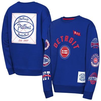 Detroit Pistons Outerstuff Youth Decorated Honor Sweatshirt - Blue