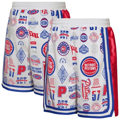 Detroit Pistons Outerstuff Youth Ball Hog Dazzle Basketball Short - White

