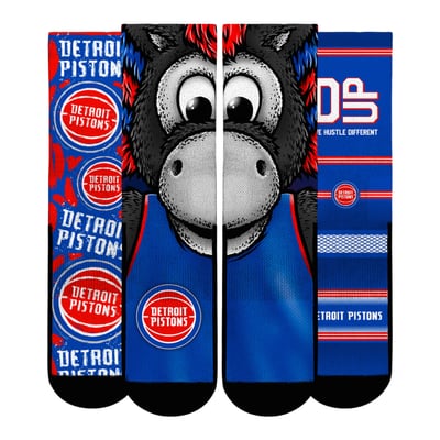  Detroit Pistons Rock Em Youth Fan Favorites Three-Pack Crew Socks Set - Blue