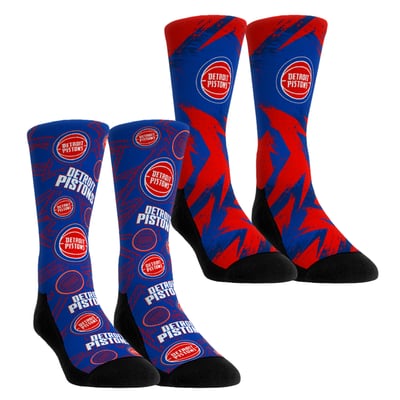  Detroit Pistons Rock Em Youth Game Day 2-Pack Crew Socks - Blue
