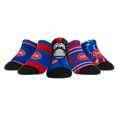  Detroit Pistons Rock Em Youth Super Fan 5-Pack Low-Cut Socks - 