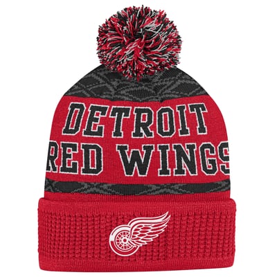 Detroit Red Wings  Puck Cuffed Knit Hat with Pom - Red