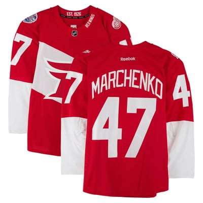 Alexev Marchenko Detroit Red Wings Fanatics Authentic Practice-Used #47 Red Jersey vs. Colorado Avalanche on February 27, 2016 