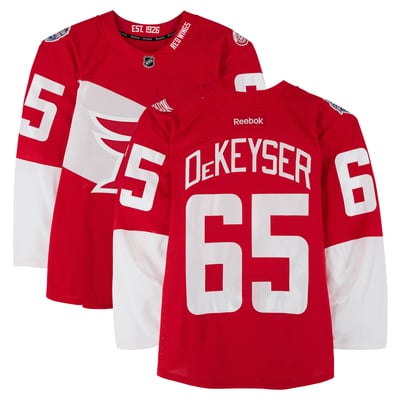 Danny Dekeyser Detroit Red Wings Fanatics Authentic Practice-Used #65 Red Jersey vs. Colorado Avalanche on February 27, 2016 