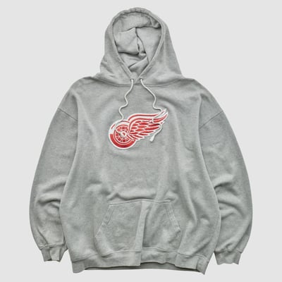 Detroit Red Wings Lee Apparel 2000s Hooded Pullover Sweatshirt - Heather Gray - XL by Fanatics Real Vintage
