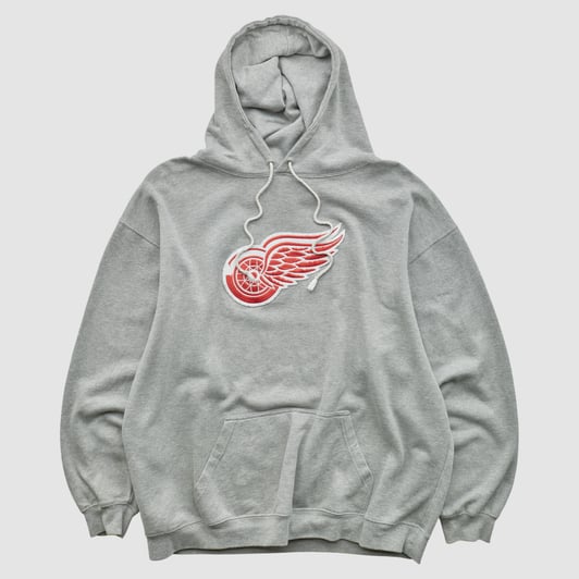 Detroit Red Wings Lee Apparel 2000s Hooded Pullover Sweatshirt - Heather Gray - XL by Fanatics Real Vintage