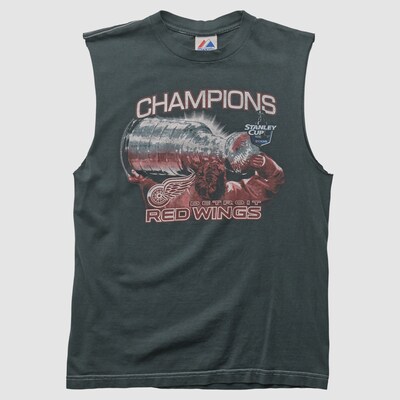 Detroit Red Wings Majestic 2008 Tank - Charcoal - S by Fanatics Real Vintage