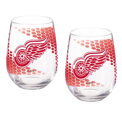 Detroit Red Wings Two-Piece 17oz. Color Fade Stemless Wine Glass Set