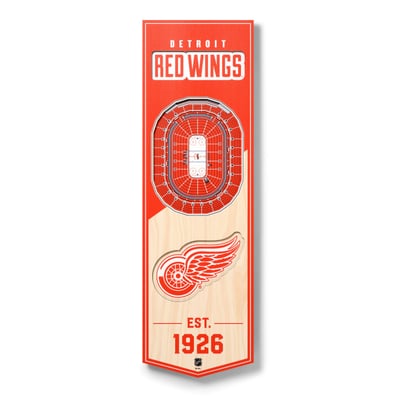 Detroit Red Wings Fanpoint 6'' x 19'' 3D StadiumView Banner