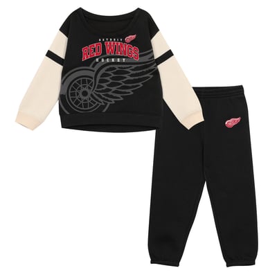  Detroit Red Wings Outerstuff Infant  Grace On Ice Sweatshirt and Pants Set - Black