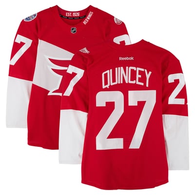Kyle Quincey Detroit Red Wings Fanatics Authentic Practice-Used #27 Red Jersey vs. Colorado Avalanche on February 27, 2016 