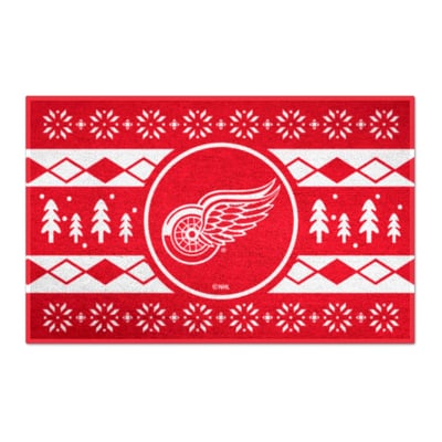 Detroit Red Wings Logo Brands 19" x 30" Holiday Sweater Starter Mat
