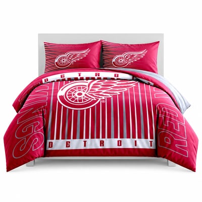 Detroit Red Wings Logo Brands Momentum 5-Piece Full/Queen Bedding Set