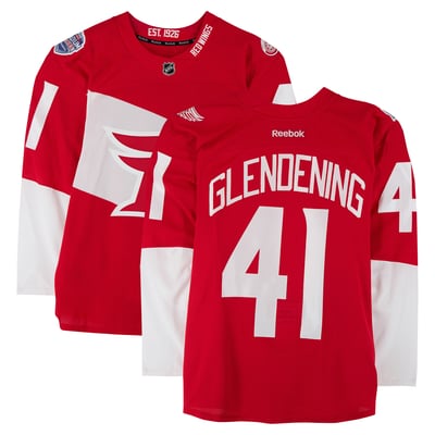 Luke Glendening Detroit Red Wings Fanatics Authentic Practice-Used #41 Red Jersey vs. Colorado Avalanche on February 27, 2016 