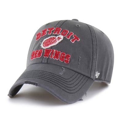 Detroit Red Wings '47 Seymoore Distressed Applique Clean Up Adjustable Hat - Black