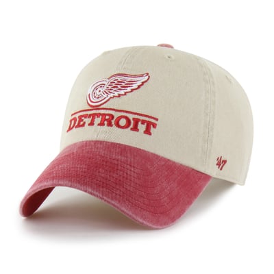 Detroit Red Wings '47 Logo Line Clean Up Adjustable Hat - Cream
