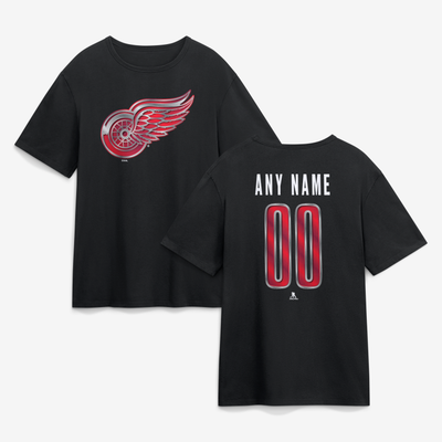 Detroit Red Wings Big & Tall Forged Mascot Personalized Name & Number T-Shirt - Black