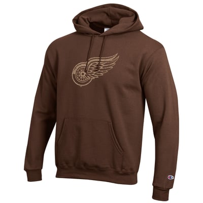  Detroit Red Wings Champion Core Plus Eco Powerblend Hoodie - Brown