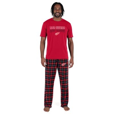  Detroit Red Wings Concepts Sport T-Shirt & Flannel Pants Set - Red