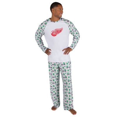 Detroit Red Wings Concepts Sport Frostbite Holiday Pajama Set - White
