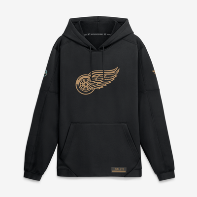 Detroit Red Wings Fanatics Authentic Pro Military Appreciation Rink Fleece Hoodie - Black