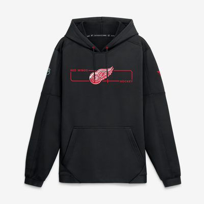 Detroit Red Wings Fanatics Authentic Pro Rink Fleece Pullover Hoodie - Black