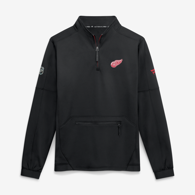 Detroit Red Wings Fanatics Authentic Pro Rink Fleece Quarter-Zip Pullover - Black
