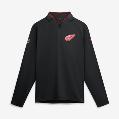 Detroit Red Wings Fanatics Authentic Pro Rink Lightweight Quarter-Zip Pullover - Black