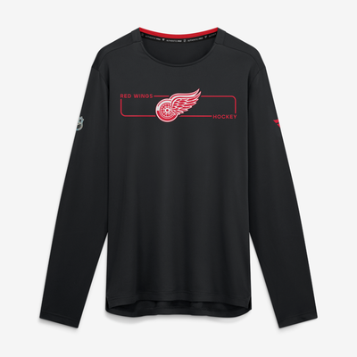 Detroit Red Wings Fanatics Authentic Pro Rink Tech Long Sleeve T-Shirt - Black