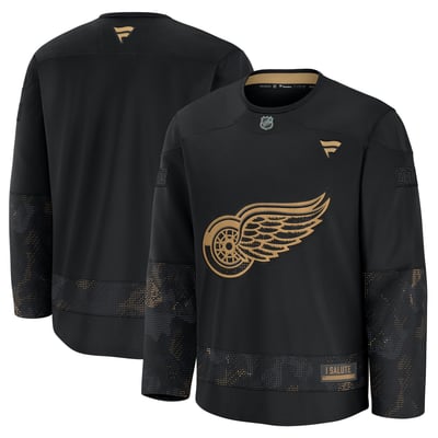  Detroit Red Wings Fanatics Military Appreciation Practice Jersey - Black