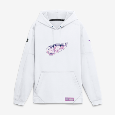  Detroit Red Wings Fanatics Authentic Pro Hockey Fights Cancer Rink Fleece Hoodie - White
