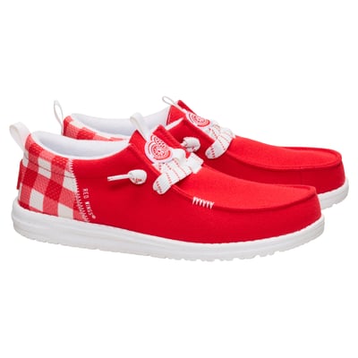 Detroit Red Wings Hey Dude Wally Funk Casual Slip-On Shoes - Red
