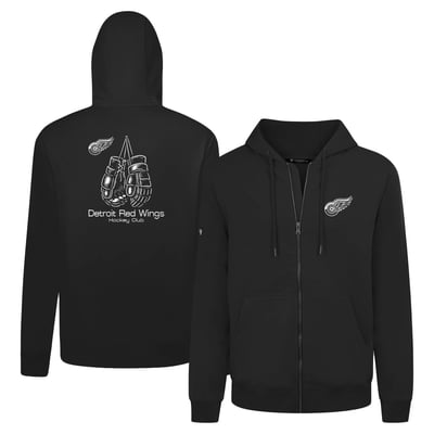Detroit Red Wings Levelwear Gauntlets Uphill Full-Zip Hoodie - Black