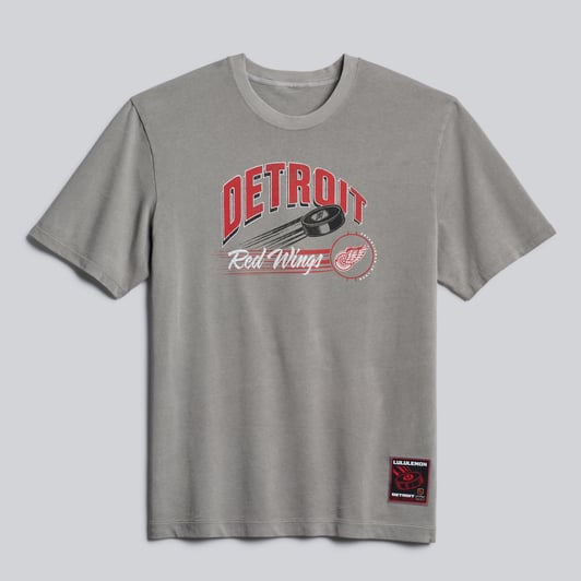 Detroit Red Wings lululemon Heavyweight Cotton T-Shirt - Dilute Wash Pavement Grey