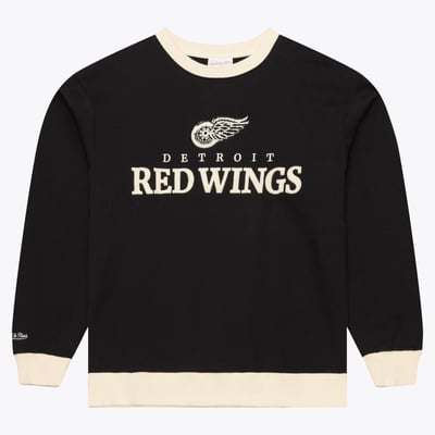  Detroit Red Wings Mitchell & Ness Cookies & Cream Crewneck Sweatshirt - Black