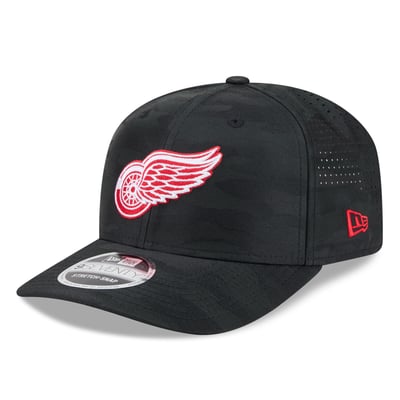 Detroit Red Wings New Era Camo 9SEVENTY Perforated Adjustable Hat - Black