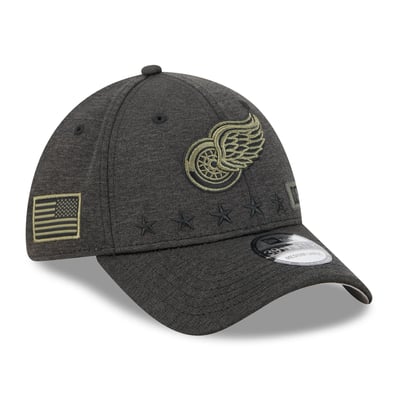 Detroit Red Wings New Era Stealth Mode Flex 39Thirty Stretch Hat - Black