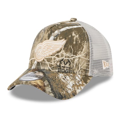Detroit Red Wings New Era Real Tree A-Frame 9FORTY Adjustable Trucker Hat - Camo
