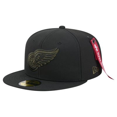 Detroit Red Wings New Era x Alpha Industries 59FIFTY Fitted Hat - Black