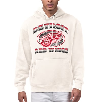 Detroit Red Wings Starter Face Off Fleece Hoodie - Cream