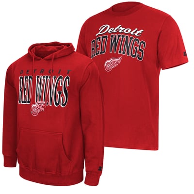 Detroit Red Wings Starter Logo Hoodie & T-Shirt Combo Pack - Red