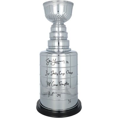 Steve Yzerman Detroit Red Wings Autographed Fanatics Authentic 2' Replica Stanley Cup with Multiple Inscriptions - Limited Edition #5/5
