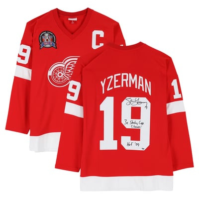 Steve Yzerman Detroit Red Wings Autographed Fanatics Authentic Red Mitchell & Ness Jersey with Multiple Inscriptions - Limited Edition of 10