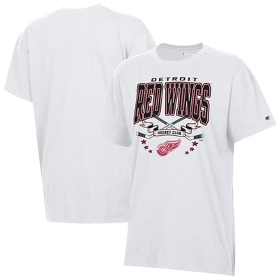 Detroit Red Wings Champion Women's  Crossing Sticks Oversized T-Shirt - White