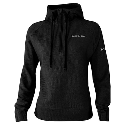 Detroit Red Wings Columbia Women's Half-Zip Swingcraft Tri-Blend Hoodie - Black
