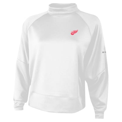  Detroit Red Wings Columbia Women's Par Performance Mock Neck Raglan Dolman Sweatshirt - White