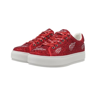  Detroit Red Wings FABGATING by Cuce Women's Crystal Team Logo Sneakers - Red