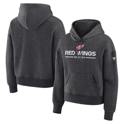 Detroit Red Wings Fanatics Women's Authentic Pro Primary Pullover Hoodie - Charcoal